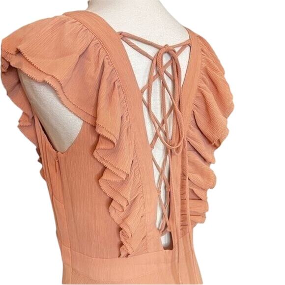 *NWOT Ted Baker London Ashleigh Ruffle-Trim Pink Maxi Gown -  Sz 6 - Picture 11 of 15